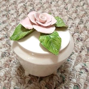 Vintage small ceramic dish with lid